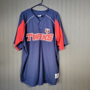 MLB Genuine Merchandise Minnesota Twins Baseball Jersey Shirt Blue Men's 2XL